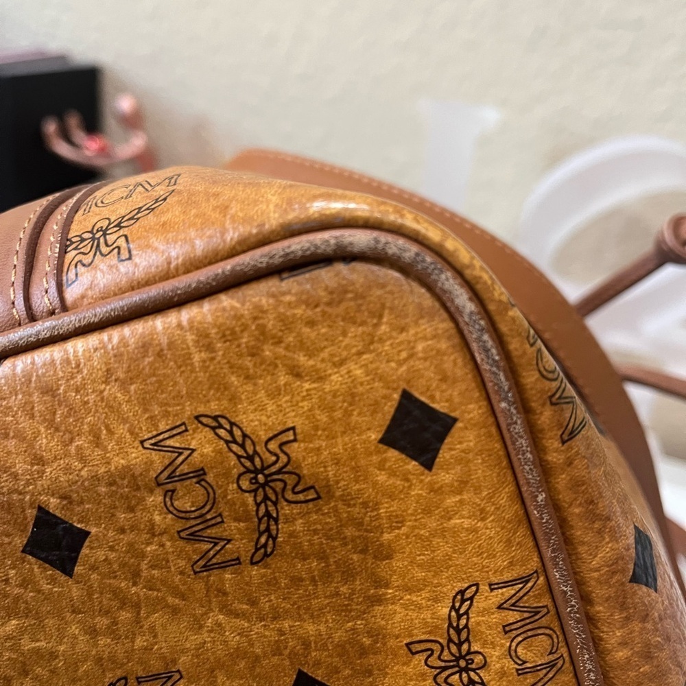 MCM SMALL COGNAC VISETOS DRAWSTRING BAG - Picture 5 of 16
